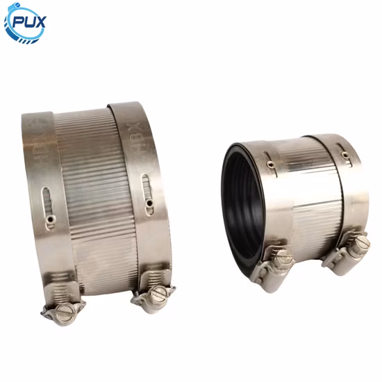 Flex/Flexible PVC Rubber Drain Pipe Coupling Rubber Quick Coupling with Stainless Steel Clamps for Valve Protector