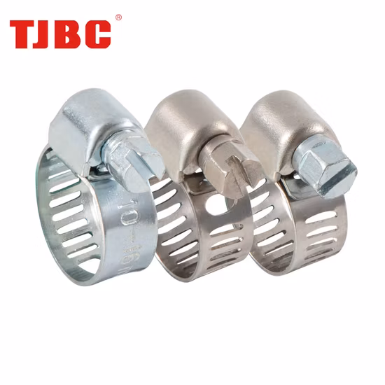 Clipe de tubo de engrenagem helicoidal W1 micro perfurado ajustável de 8 mm tipo americano Braçadeira de mangueira de gás/óleo/água, 18