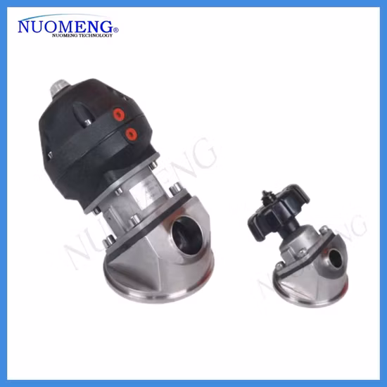 Válvula de diafragma pneumática de aço inoxidável sanitária SS304/SS316L